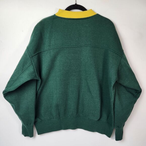 VTG 90s Green Bay Packers Sweater Men L Green Embroidered NFL Retro Colorblock - Picture 8 of 12